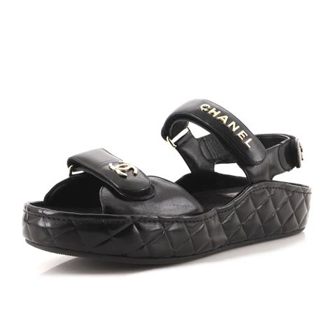 black plastic chanel slides|chanel quilted wedges.